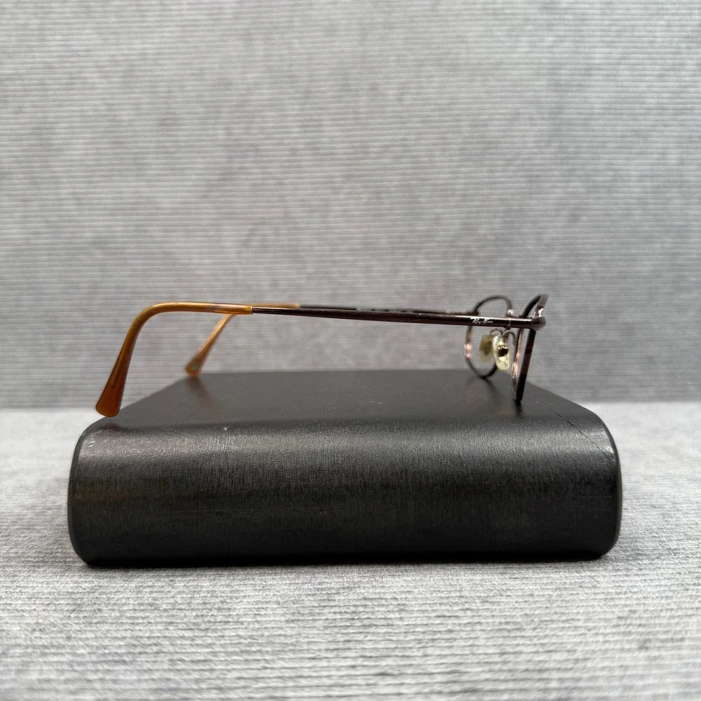Ray-Ban RB 6018 2511 Brown Oval Metal Eyeglasses Frames Made in Italy 50-19-135
